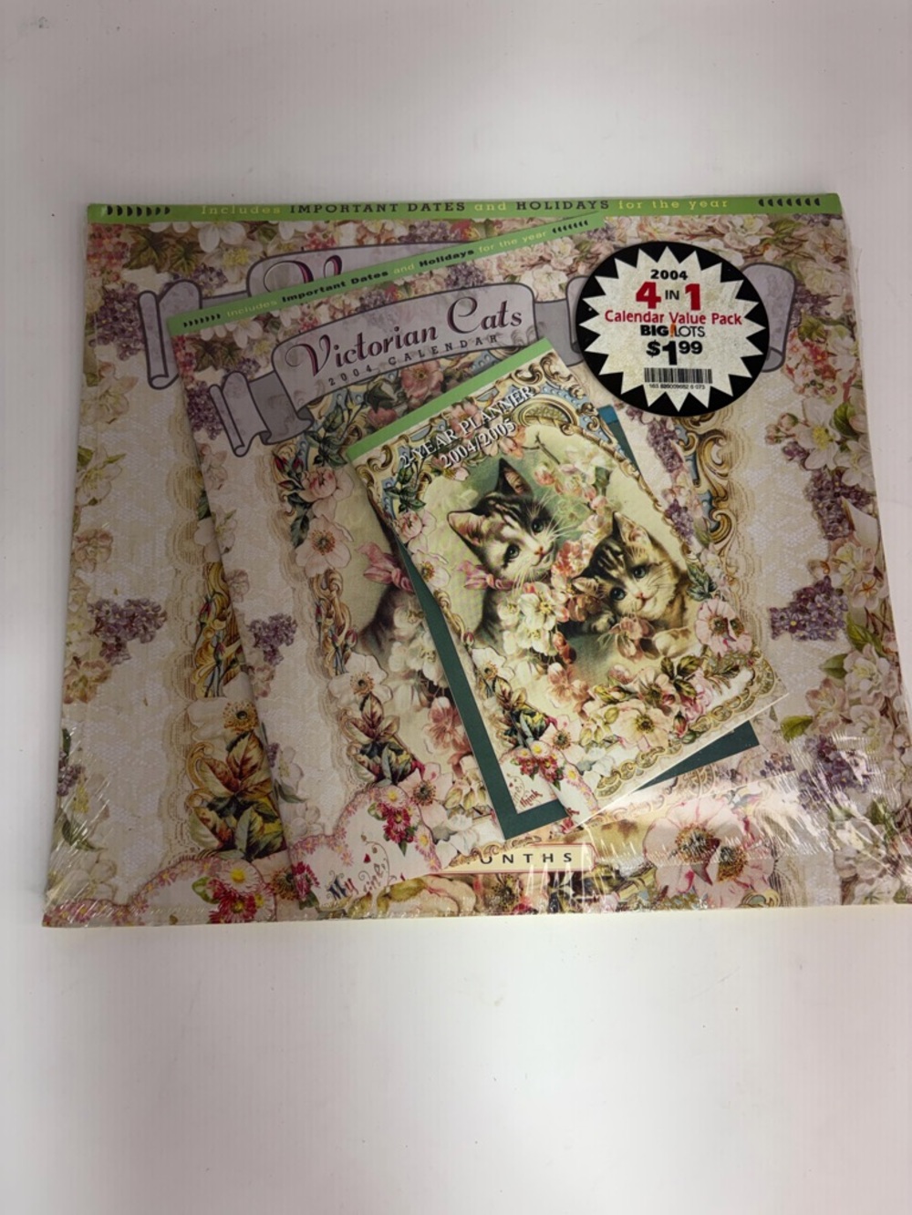 Unopened 2004 Victorian Cats 16 Month Calendar 4 In 1 Set